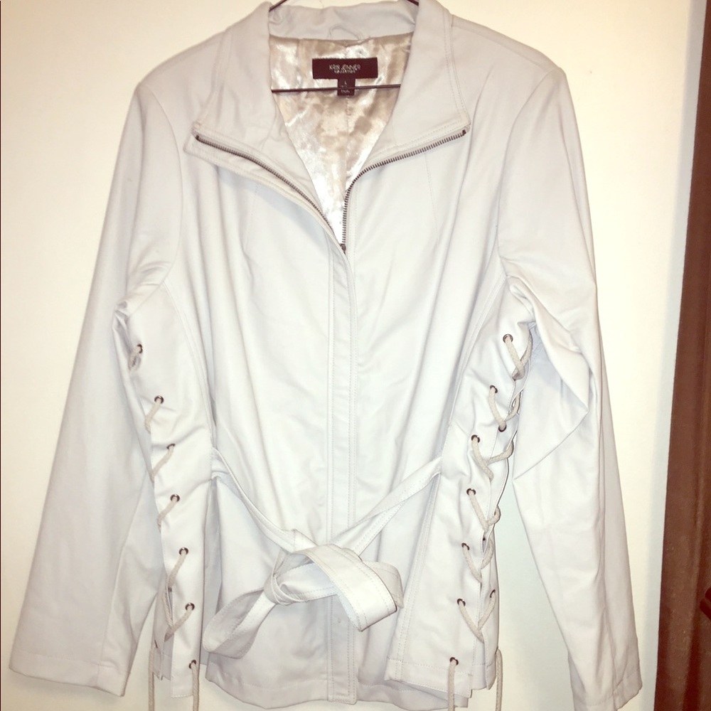 Kris Kardashian Long Sleeve Leather Jacket